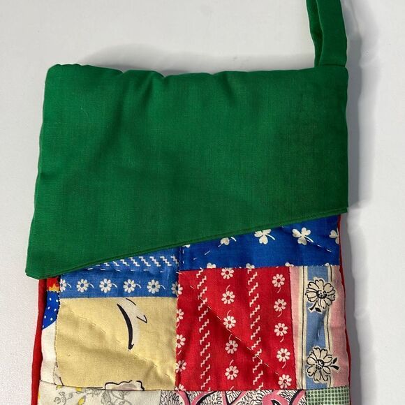 Vintage Handmade Quilted Christmas Stocking - Picture 7 of 8